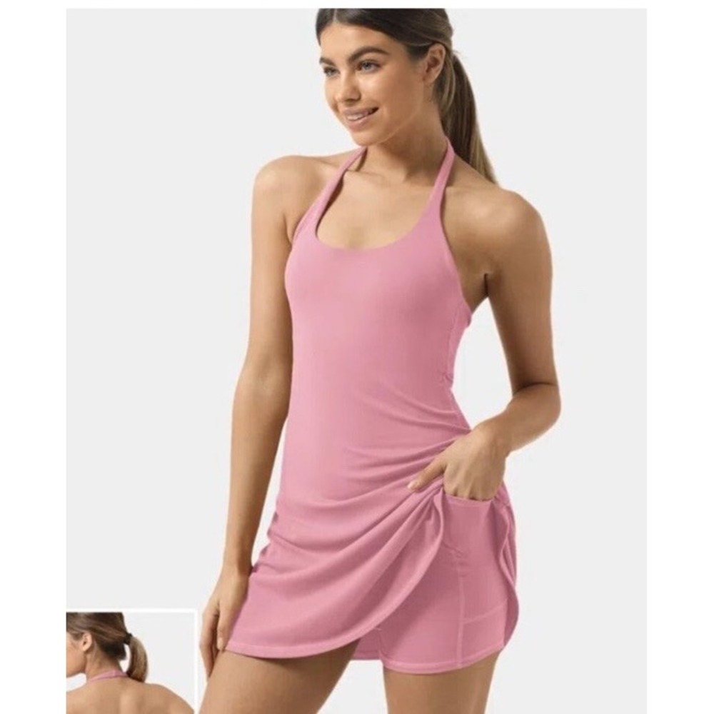 Halara Everyday Walk Of Fame 2-in-1 Active Dress Pink Women Medium NEW